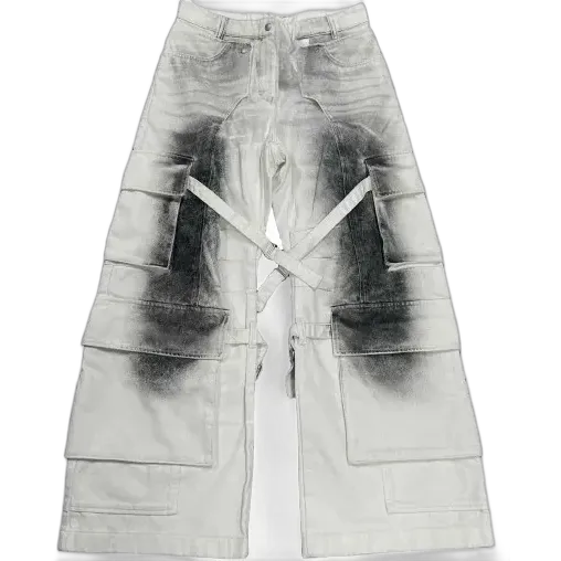 Acne Studios White Grey Cargo Pants