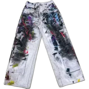 Acne Studios White Multi Color Splat Jeans