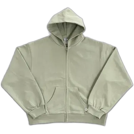 Akimbo Light Green Zip-Up Hoodie