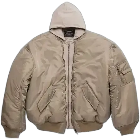 Balenciaga All In Bomber Jacket Beige