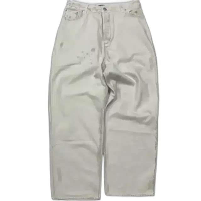 Balenciaga Baggy White Distressed Jeans