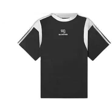 Balenciaga Boxy Side Striped Sporty B Logo Tee