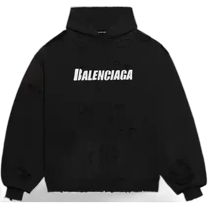 Balenciaga Destroyed Dual Layer Hoodie