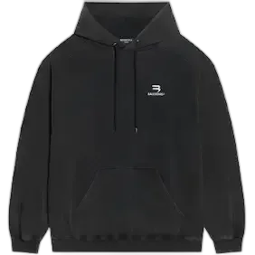 Balenciaga Grey Washed Sporty Hoodie