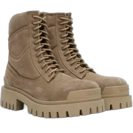 Balenciaga Khaki Strike Boots
