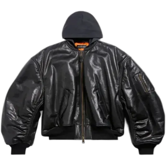 Balenciaga Metal Hooded Bomber Jacket