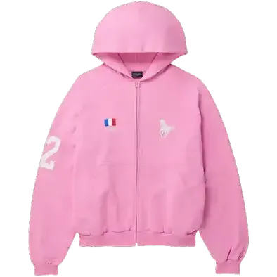 Balenciaga Pink Polo Zip-Up Hoodie