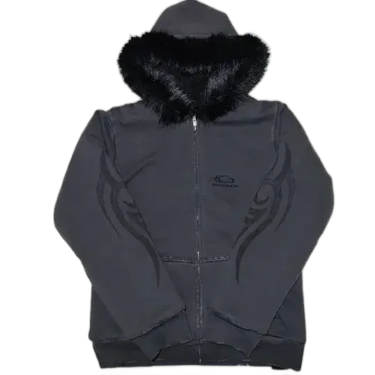 Balenciaga Tribal Fur Zip-Up Hoodie