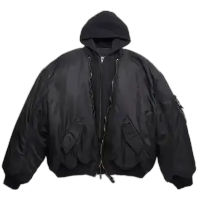 Balenciaga All In Bomber Jacket Black