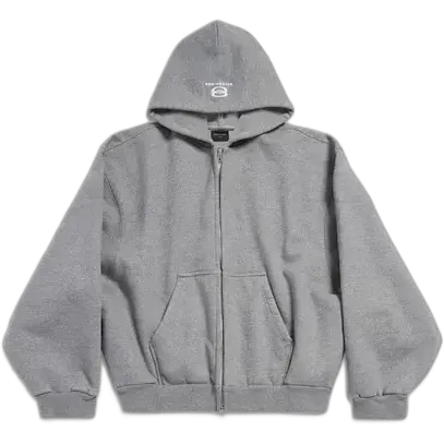 Balenciaga Unity Boxy Zip-Up Hoodie Grey