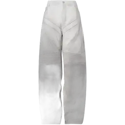 Balenciaga White Baggy Biker Leather Pants