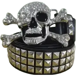 Black Skull Beaded Belt