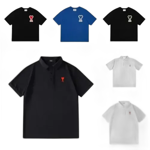 Bunch of Ami Heart tees and Polo Shirts
