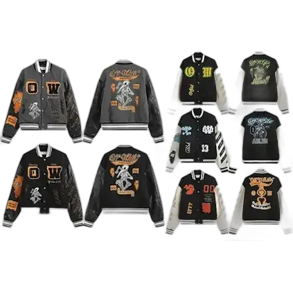 Bunch of Off-White Varsity Jackets