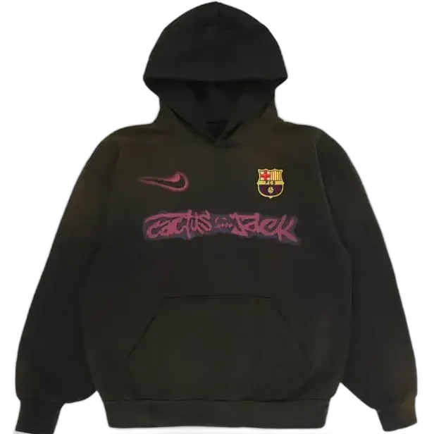Cactus Jack x FC Barcelona Dark Brown Washed Hoodie