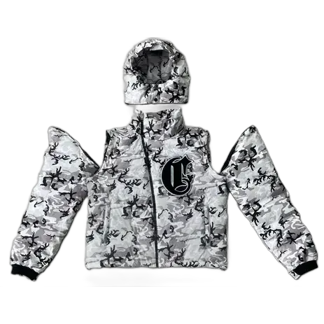 Corvidae Snow Camo Puffer Jacket