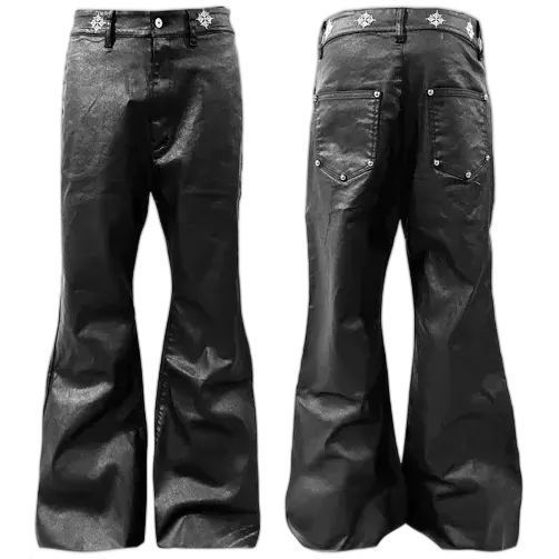 DETW 14oz Waxed Flared Leather Pants