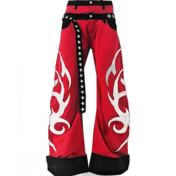 DETW Red Baggy Tribal Pants
