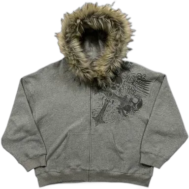 Faux Fur Trimmed Zip-Up Hoodies