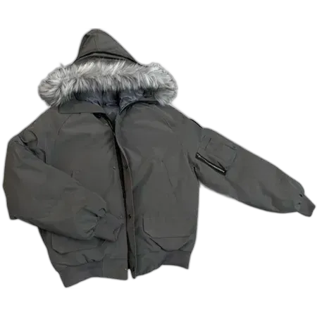 Flee GFN Hooded Faux Fur Parka Jacket Grey