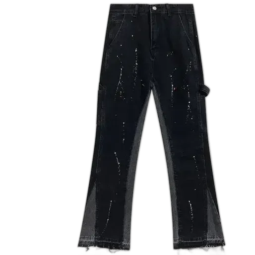 Gallery Dept Black Flared Paint Splatter Jeans