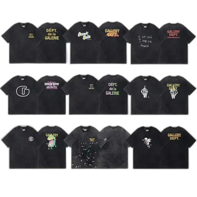 Gallery Dept Washed Black Graphic Tees #1