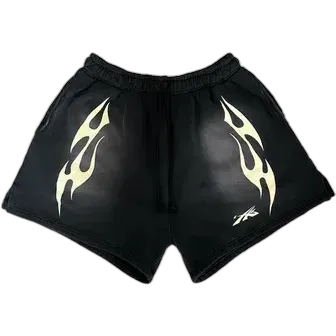 Hellstar Sports Flame Shorts Black (NFC)