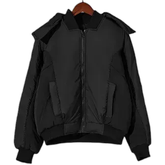 Hyein Seo Hooded Bomber Jacket Black