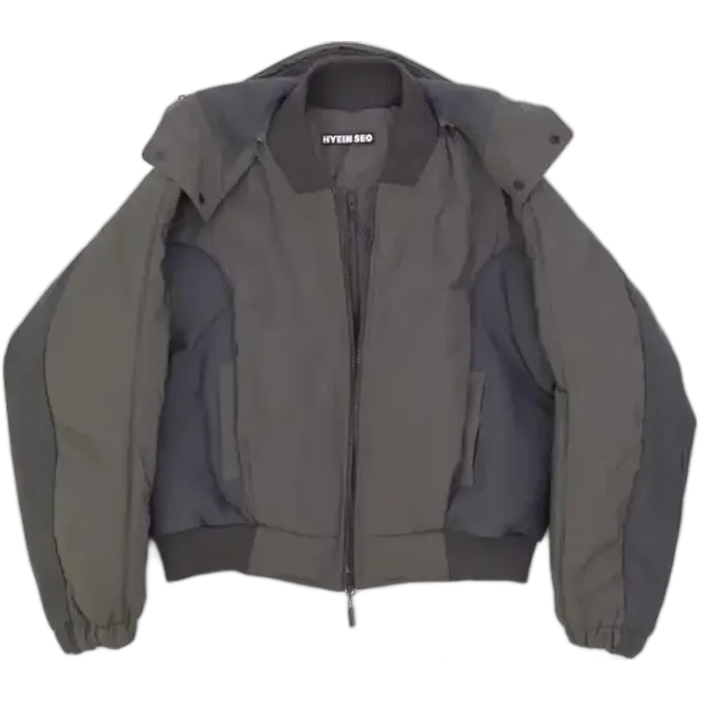 Hyein Seo Hooded Bomber Jacket Grey