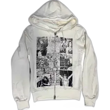 Hysteric Glamour Destroy All Monsters White Zip Up Hoodie