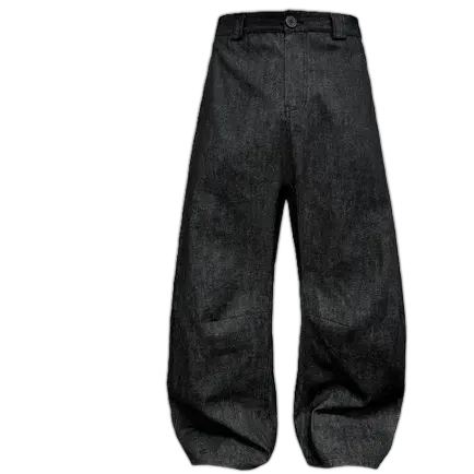 JCAESAR Baggy Pleated Low Rise Denim Jeans