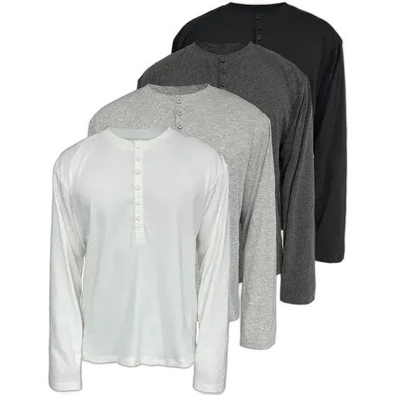 JCAESAR Button Long Sleeve Tee (4 Variants)