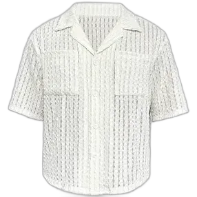 JCAESAR Crochet Mesh Button Up Shirt (2 Variants)