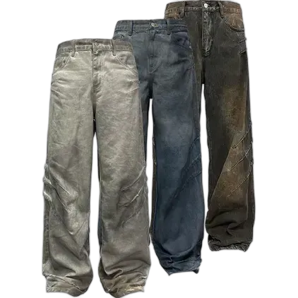 JCAESAR Scratched Baggy Jeans (3 Variants)