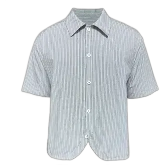 JCAESAR Striped Short Sleeve Button Up Shirt