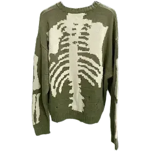 KAPITAL Kountry 5G Skeleton Bone Distressed Sweater