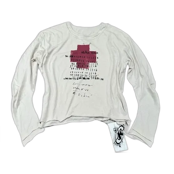 KLICK CLAK White Number Print Long Sleeve Tee