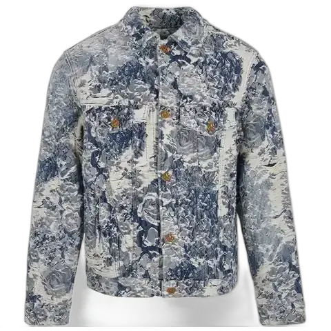 Louis Vuitton Distressed Floral Denim Jacket