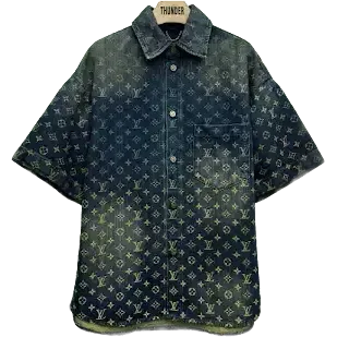 Louis Vuitton Rainbow Monogram Short-Sleeved Denim Shirt