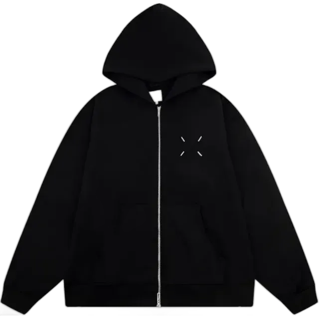 Maison Margiela Stitch Logo Zip-Up Hoodie