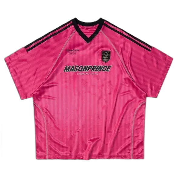MASONPRINCE Pink Striped Football Jersey