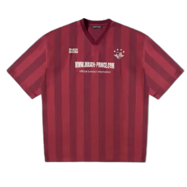 MASONPRINCE Red Striped Football Jersey