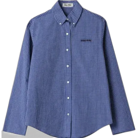 Miu Miu Checked Button Up Shirt