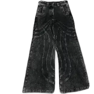 No Faith Studios Heavy Wave Denim Black Jeans
