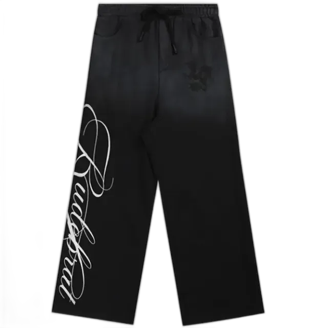 noEmosen Baggy Embroidered Sweatpants Black