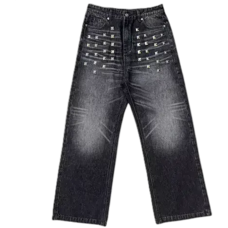 noEmosen Baggy Studded Jeans Black