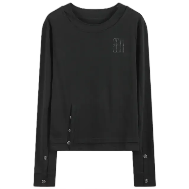 noEmosen Black Two Piece Long Sleeve