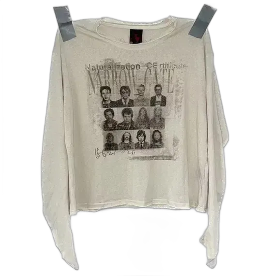 noEmosen White Wanted Poster Print Long Sleeve