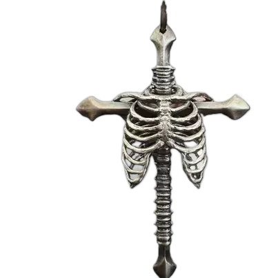 Ossuary Rib Cage Silver Pendant