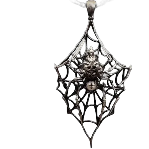 Ossuary Spider Web Silver Pendant